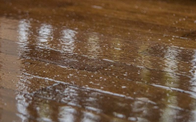 Madera con acabado barnizado brillante que deja ver la veta
