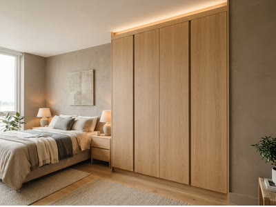 Puertas de armario lacadas a medida instaladas en vivienda de Soria
